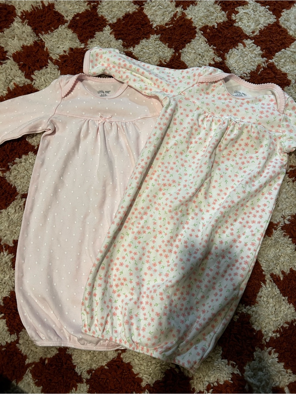 Little Me Pink Floral & Dot Sleep Sacks - 2 Pack